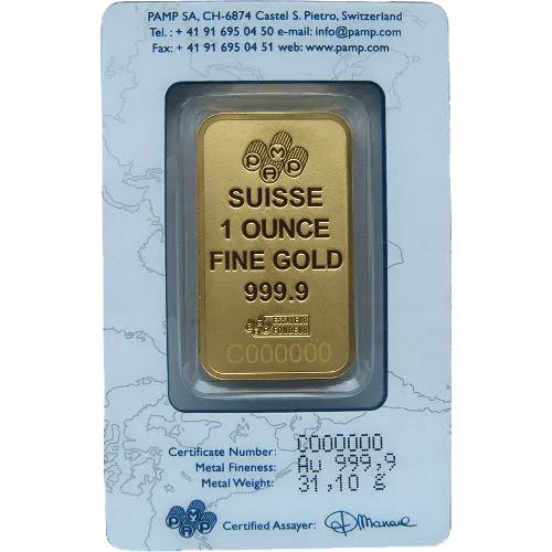 Buy Suisse 1 Ounce Fine Gold Bar.