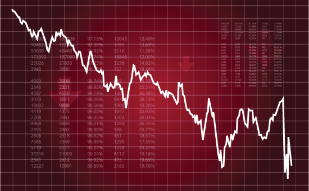 a stock chart market going down